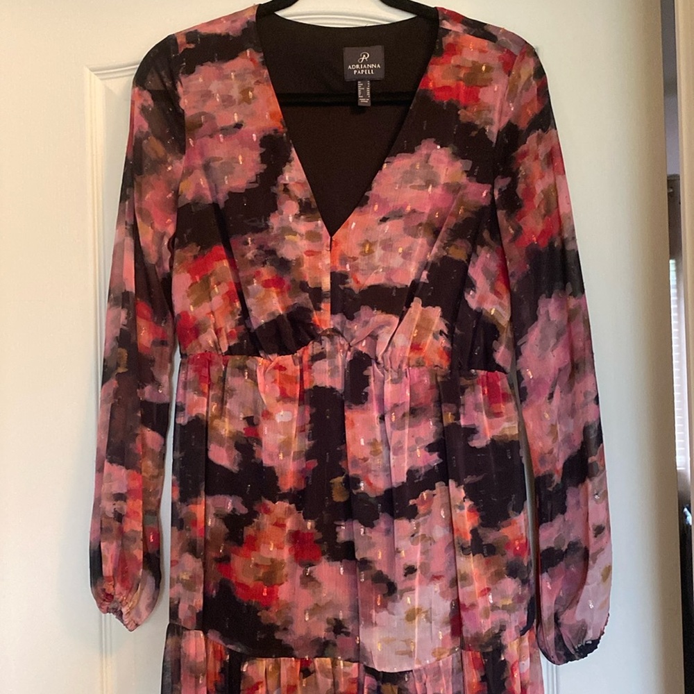 Adrianna Papell maxi long sleeve dress